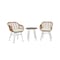 Manhattan Comfort Antibes 1.0 Steel Rattan 3-Piece Patio Conversation Set with Cushions in Cream OD-CV010-CR - alternate 1